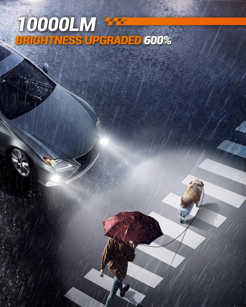 SEALIGHT H10 9140 9145 LED Fog Light Bulbs or DRL, 10000LM Strong Penetration H10 LED Fog Lights 9145 LED Bulb 6500K White 600% Brightness H10 Fog Light Bulbs for Car, 3 Mins Plug & Play, Pack of 2 - Image 2